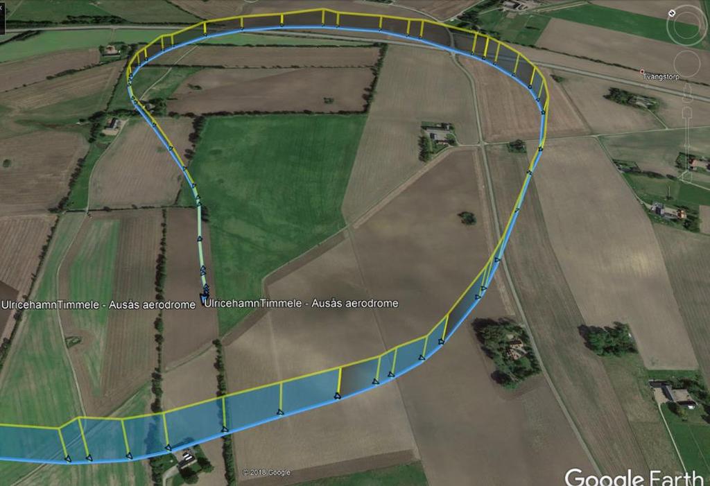 SkyDemon använder bl.a. GPS 6 -data från läsplattan. Den GPS-data som haverikommissionen tagit del av visar inflygningens höjder och farter i förhållande till marken (se figur 4).