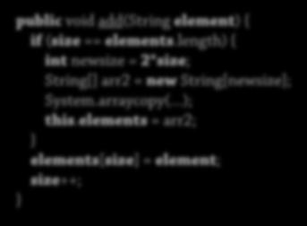 Arraylistor 4: Utöka