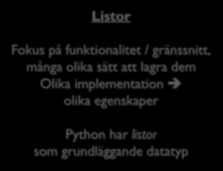 olika sätt att lagra dem Olika