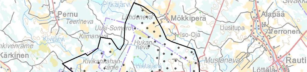Alternativ 2 (ALT 2) I alternativ 2 byggs högst 100 vindkraftverk i området Mutkalampi i Kannus, Mökkiperä Pahkamaa i Kalajoki och Uusi-Somero i Karleby (bild 2).