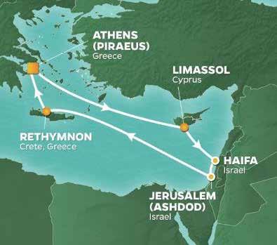 Kryssning till Israel med Azamara Journey PRELIMINÄRA FLYGTIDER DAG FLYG 20 okt Arlanda - Aten 31 okt Aten - Arlanda Flygtider kommer senare!