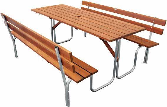 Rastmöbel brun/förzinkad 8 platser. Art.nr 245AKF100 3.295:- Rastmöbel BASIC - nu även med 8 platser!