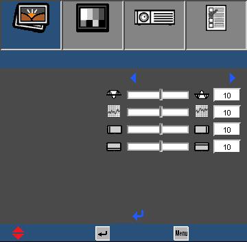 Användarkontroller BILD DISPLAY INSTÄLLNING ALTERNATIV BILD Avancerade Signal BILD Avancerade Signal Automatic Fas Frekvens H. Position V.