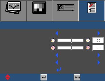 Användarkontroller ALTERNATIV Avancerade BILD DISPLAY INSTÄLLNING ALTERNATIV ALTERNATIV Avancerade Direktpåslag På Auto.