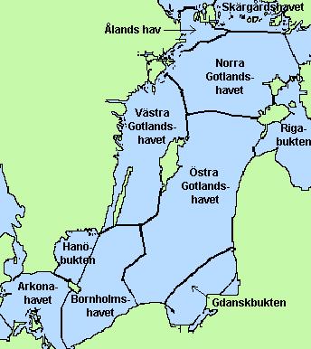 5 Den storskaliga oceanografin runt Gotland Bassängerna runt Gotland kallas Norra, Västra respektive Östra Gotlandshavet (se Figur 5-1), alla belägna i den del av Östersjön som går under namnet