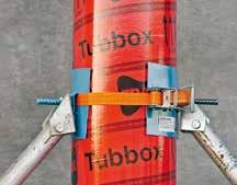 Användningstekniska upplysningar för Tubbox pelarform Transport Sätt stöd på ett stort område av pelarformen för att undvika tryckpunkter Skydda pelarformen från nötande inverkan.