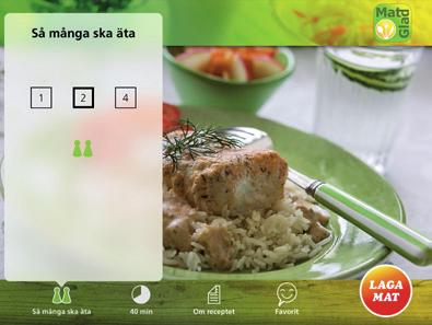 Att välja recept Chilifisk Nu kommer ni till startsidan för receptet. Matbilden visar en normalportion som är lagom stor för de flesta.