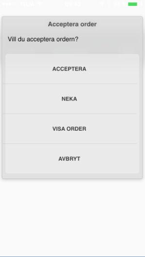 alla detaljer på ordern, och backa till orderlistan) Avbryt (Återgår till Orderlista) Orderdetaljer Klicka på ordern för att komma åt mer