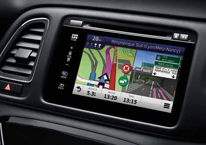 HR-V har ett inbyggt Honda CONNECT ljud- och informationssystem* med 7-tums färgspekskärm, DAB digitalradio och Aha -app**.