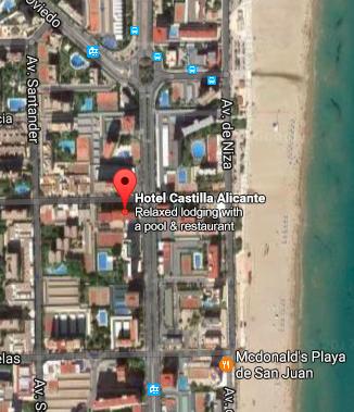 Hotel Castilla *** Vi kommer att bo på Hotel Castilla Alicante som ligger cirka 20 minuter med bil från Alicantes centrum och 25 minuter från Alicantes flygplats.