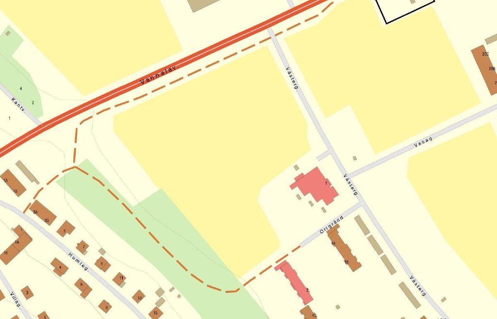 4 (17) Västergatan Gång- och cykelväg. Vannalaområdet Orrgränd Gång- och cykelväg, Vannalaområdet, Orrgränd och Västergatan utpekat.