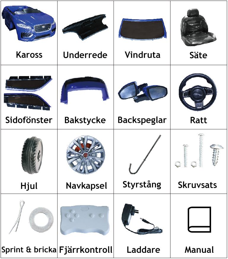 MONTERINGSANVISNING Delar som medföljer i kartongen: