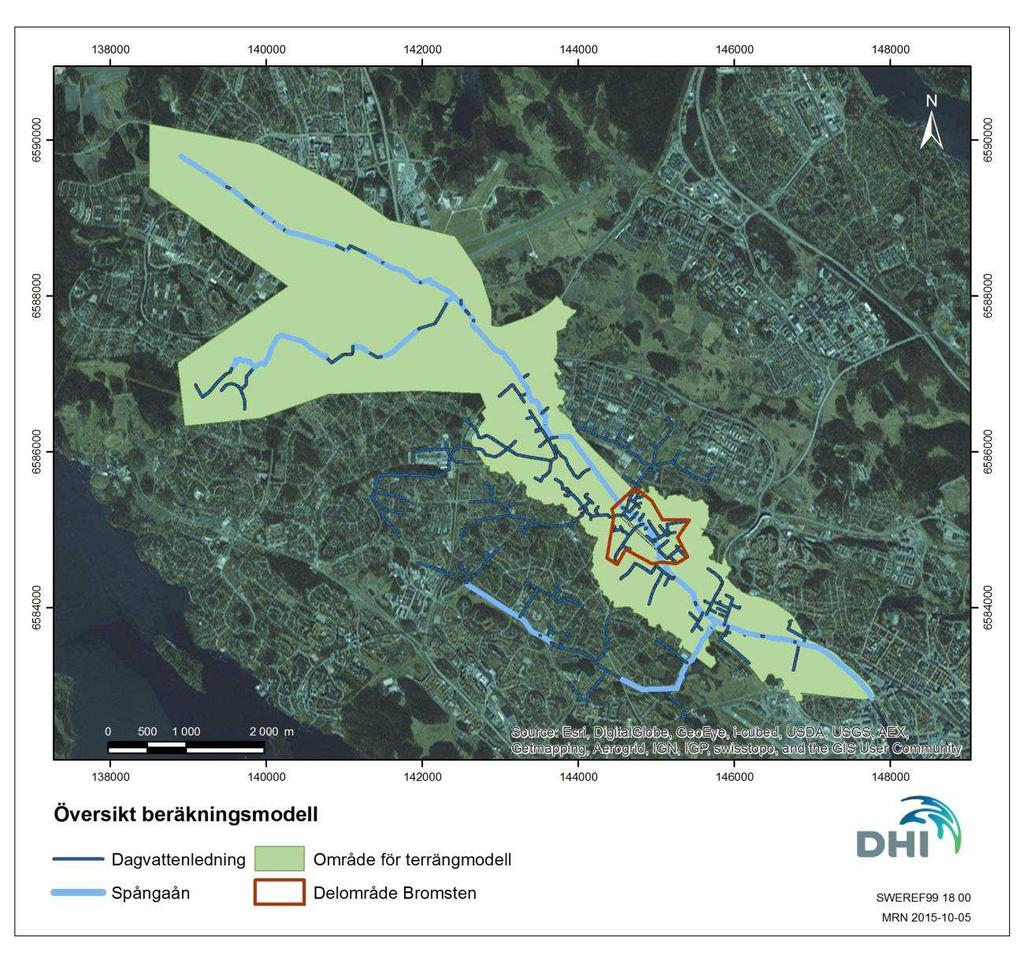 Utredningsmetodik 2 Utredningsmetodik I utredningen har samma metodik och beräkningsmodell använts som vid den föregående översvämningsutredningen för Bromstensstaden.