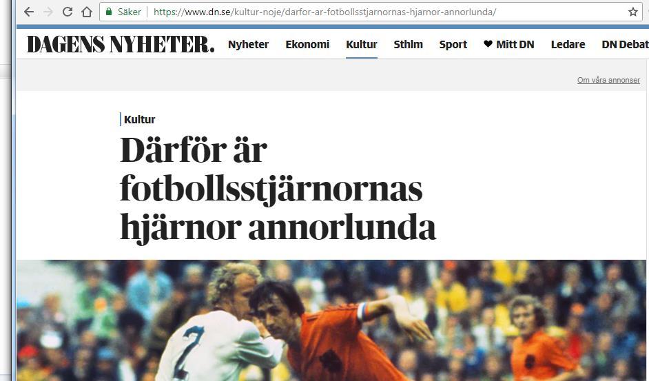 Att använda sig av medier Bra fotbollsspelare- har bättre exekutiva funktioner: all information man tar in,