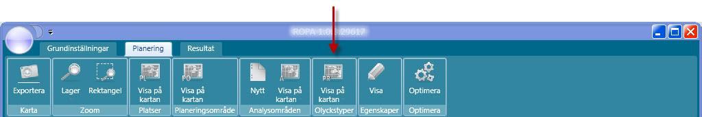 samhällsskydd och beredskap 77 (102) a. Klicka på knappen Visa på kartan.. b. Välj de analysområden du vill ska markeras i kartan. c.