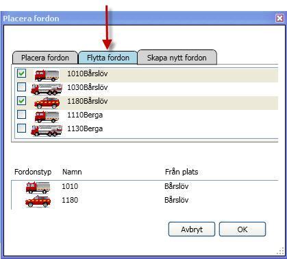 samhällsskydd och beredskap 87 (102) Gör på följande sätt: a. För muspekaren över den plats dit du vill placera fordon. b. Högerklicka och välj Placera fordon.