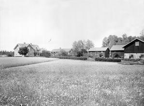 Fig. 7:4. Bondgård från Torstuna socken, grannsocken till Lagunda, med byggnader av den typ som blev vanliga omkring sekelskiftet 1900.