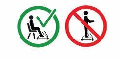 VARNING Stå inte på apparaten när du tränar. Man får bara träna i sittande position. Se till att stolen inte flyttar på sig eller tippar över. Sitt inte i en stol med hjul.