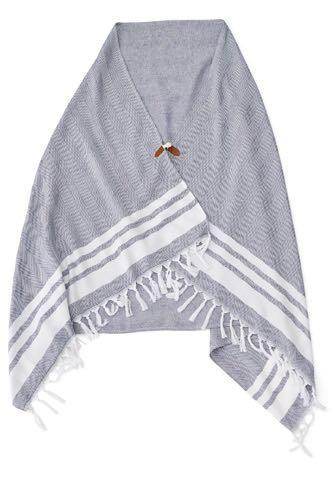 Strandbadlakan hamam / Poncho Artnr. 40650 vit/blå, 40651 vit/beige, 40652 vit/grå 169:- ex.
