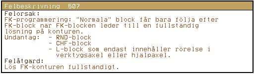 4.11 Direkt hjälp vid NC-felmeddelanden 4.