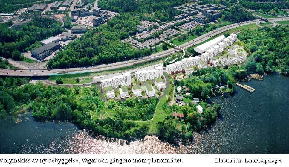 Sida 8 (35) Ur planbeskrivning för Klockelundsvägen, volymskiss av ny bebyggelse och vägar. Illustration: Landskapslaget Detaljplan Planområdet omfattas ej av någon gällande detaljplan.
