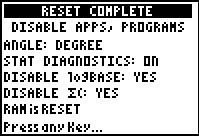 Tryck för att testa kan endast inaktivera funktionen logbase eller summation S(hos en elevs TI-84 Plus med minst OS-version 2.53MP och en TI-84 Plus C med OS-version 4.