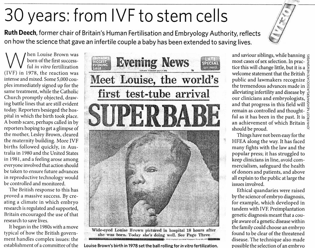 IVF - första lyckade behandlingen England 1978 n