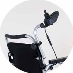 Tillval Vårdarstyrning Vårdarstyrningen är en arm och ett fäste som innebär att du kan montera joysticken på ryggstödet på din Eloflex.