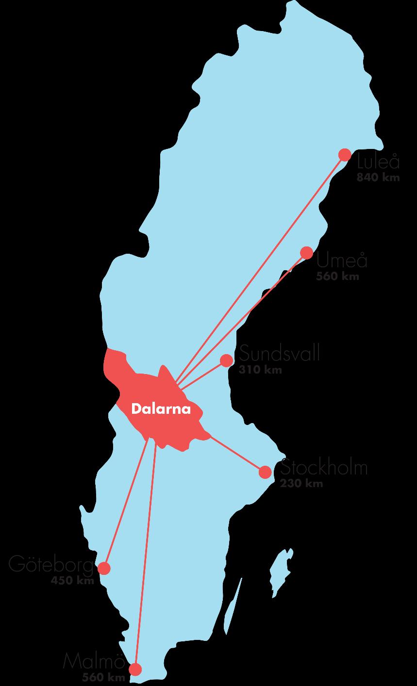 Landstinget Dalarna Landstinget Dalarna är 28 183 km2 och till ytan den fjärde största landsting/region i Sverige I Dalarna bor 286 165 vilket är ca 3% av Sveriges befolkning Landstinget Dalarna