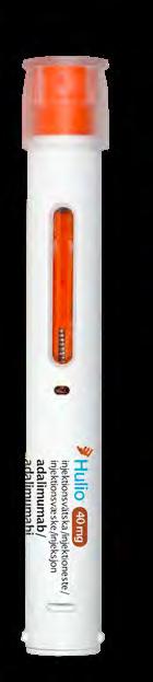 Hulio förfylld injektionspenna Hulio injektionspenna är förfylld med läkemedel så att du kan injicera