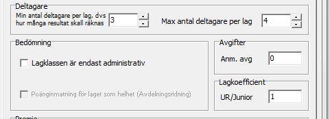 Distrikt där vi inte har individuella starter i laghppning behöver vi inte lägga upp några individuella klasser på TDB eller köra lagklassen sm administrativ.