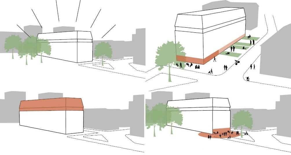 För tilltänkt påbyggnad studeras 2-3 våningar, där avvägningar kring påbyggnadens utformning, konsekvenserna för stadsrummet och det intilliggande Ladugårdsgärdet samt projektets genomförande kommer