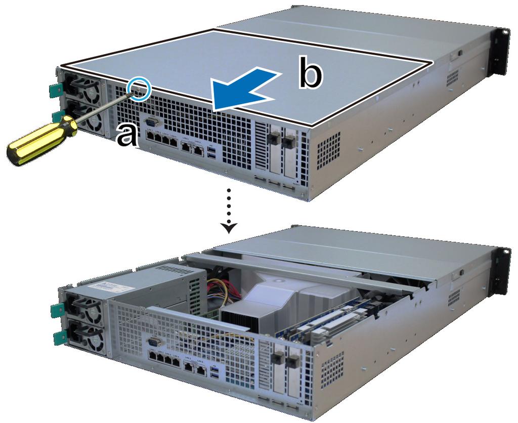 Lägga till en RAM-modul Den valfria Synology RAM-modulen är utformad för minnesutökning i FlashStation.