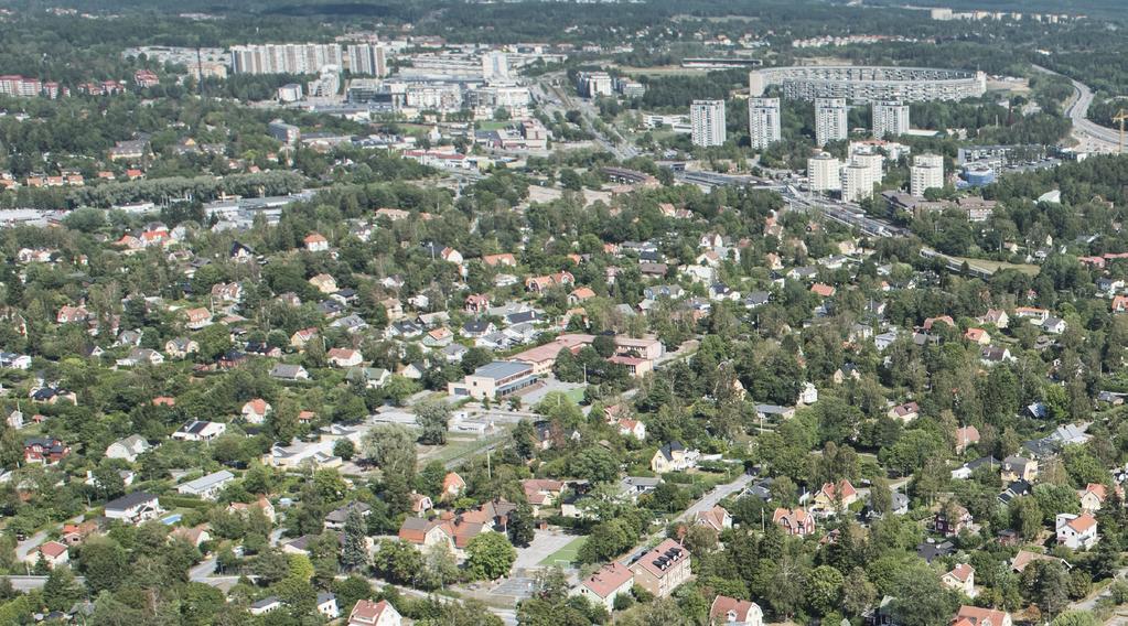 Hus, ungefär där Brageskolan ligger i dag.