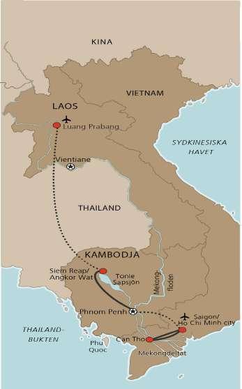 Prisuppgifter Avresa Hemkomst Antal dagar Del i dubbelrum Enkelrum 12 november 26 november 15 38 950 kr 48 450 kr Laos, Kambodja och Vietnam I priset ingår: Flyg Stockholm/Köpenhamn Luang