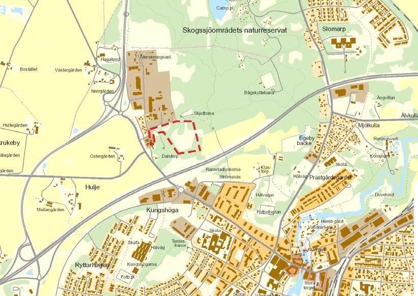 Figur 1: Orienteringskarta Areal Markägoförhållanden Planområdet är ca 9,3 hektar. Marken inom planområdet ägs av privata ägare och till viss del av Mjölby kommun.