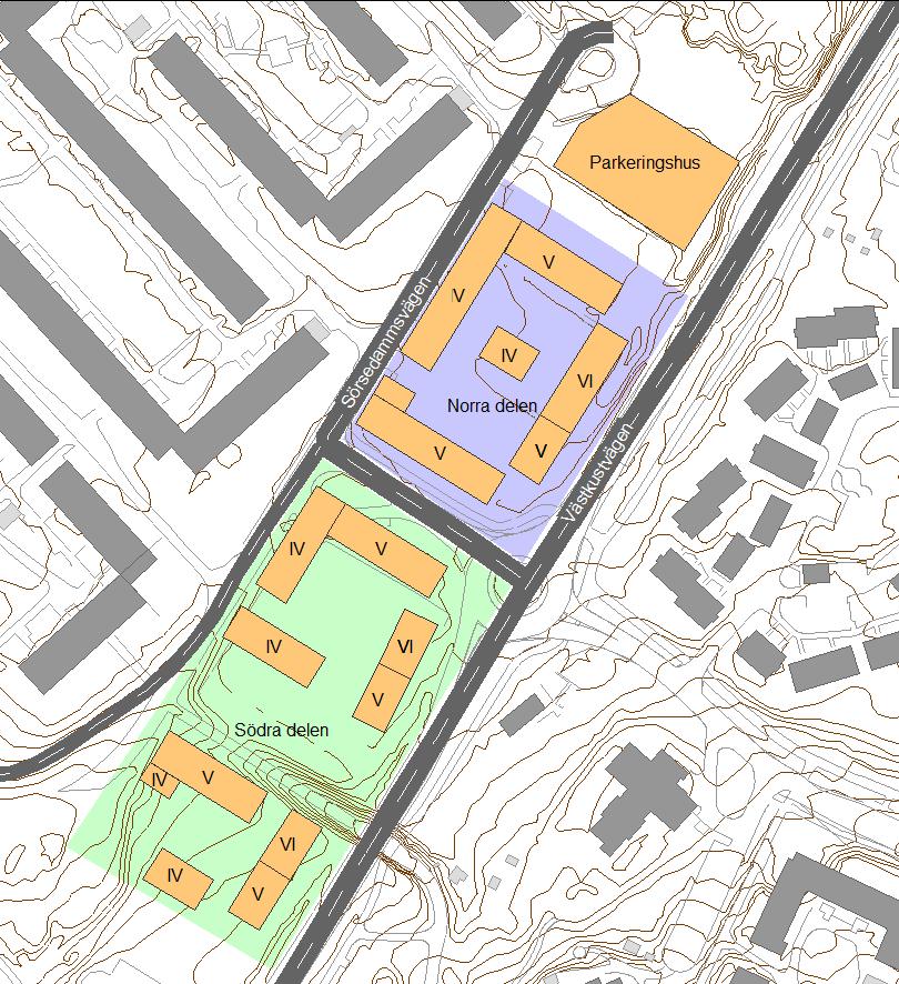 Uppdragsnr: 104 36 40 Version: 1 Adjunkten 6 i Varberg Trafikbullerutredning Figur 2. Aktuell situationsplan.