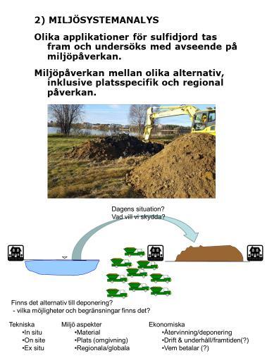 Exempel på beredskap på att hantera sulfidjord Samhällsnyttan: Det är stora volymer sulfidjord som kommer att schaktas under de
