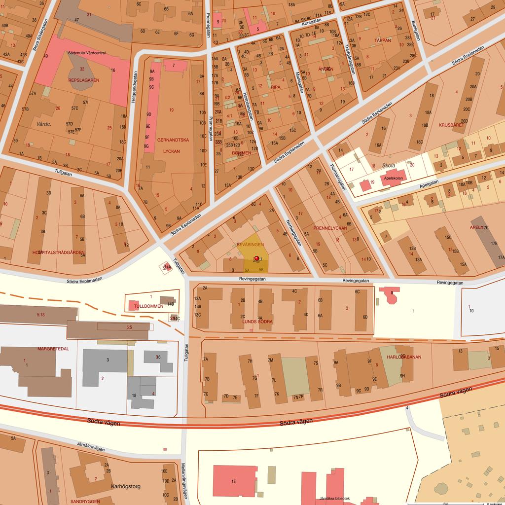 Metria FastighetSök - Lund Beväringen 7 Läge, karta Område N (SWEREF 99 TM) E (SWEREF 99 TM) 1 6173771.