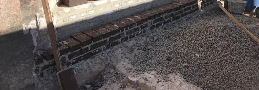 tegel murat med kalkcementbruk och mellan