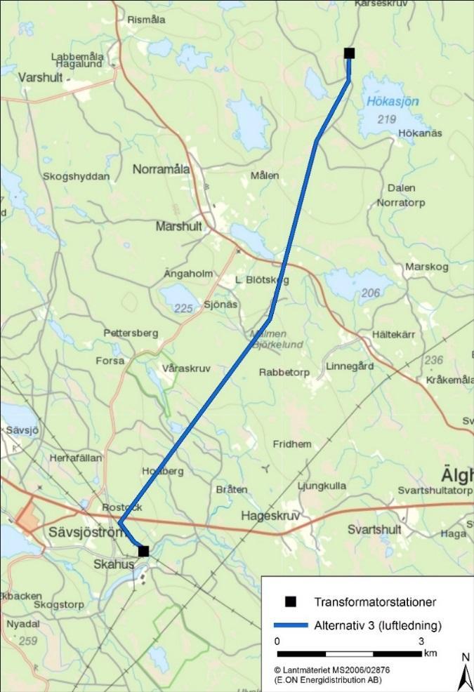 Sträckningen fortsätter väster om Norratorp och ansluter därefter till stationen i Berg, nordväst om Hökasjön.