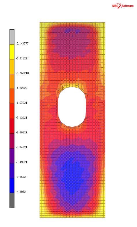 3 Results from the initial FE-model As a reference for the continued optimization, the first model was made according to the description in chapter 2.1 and 2.2. That is, with a standard internal pressure of 0.