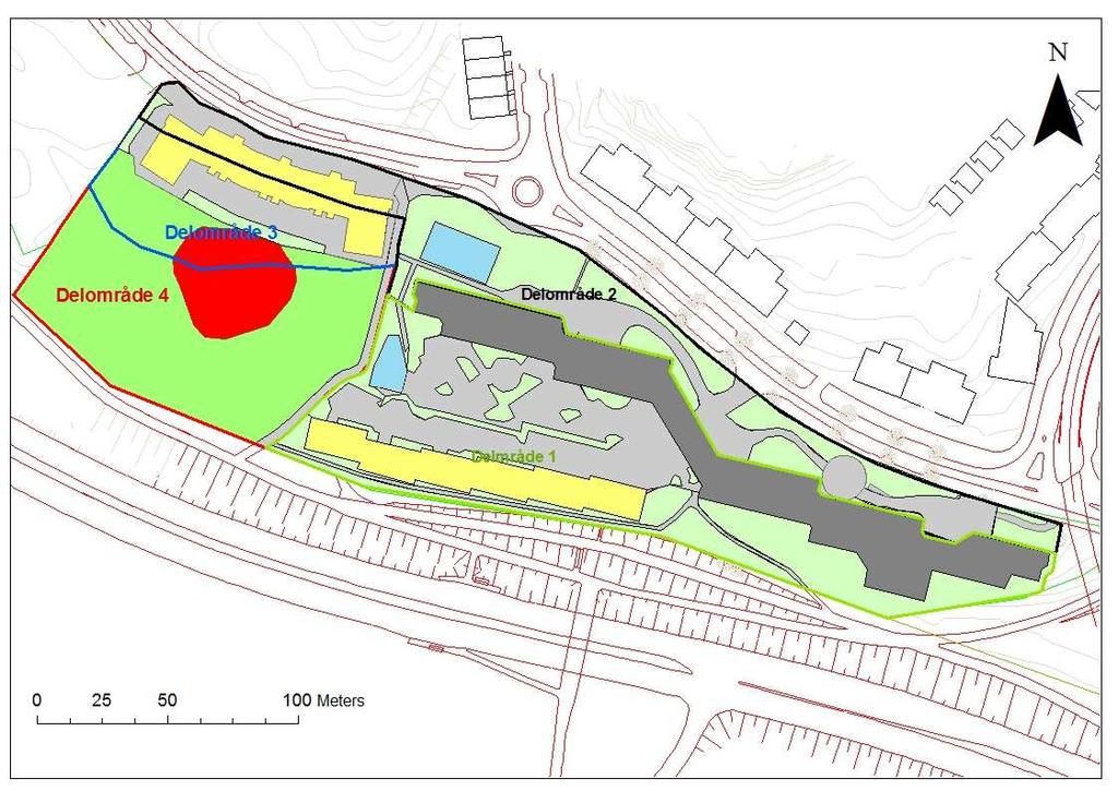 Utökad vändplan Tillkommande HKP Tillkommande GC-väg Figur 3-3. Planerad markanvändning enligt nuvarande planförslag inom utredningsområdet.