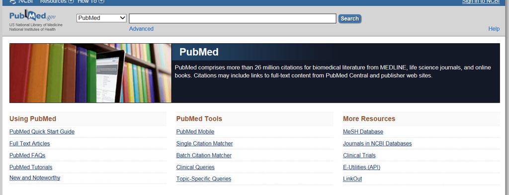 Klicka på 1. SÖK i E-biblioteket 2. Flik Databaser 3. PubMed PubMed gratis Medline på Internet 1946- www.ebiblioteket.vgregion.