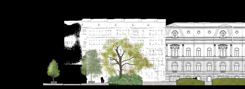 c Vattenspel b Baltzar von Platen Trädtorg Uteservering A Pulkabacken Solbacken Ekbacken Under stjärnhimlen C B Illustrationsplan 1:200 Ett torg för alla Stora torget