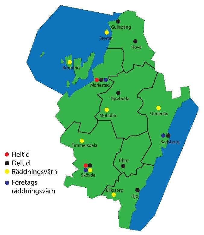 Organisation och politik Kommunalförbundet Räddningstjänsten Östra Skaraborg (RÖS) består av sju kommuner.