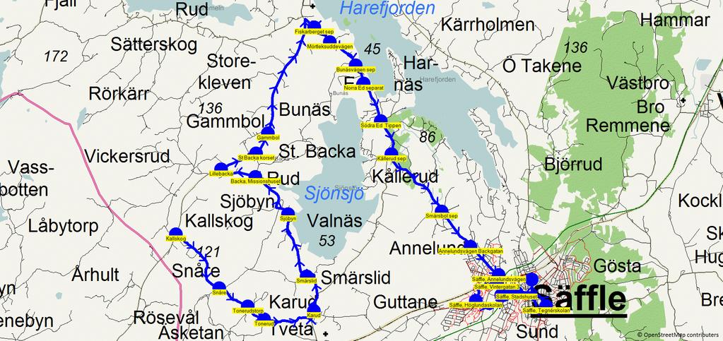 2017-08-10 21:12:48 Karta för Tur 8529 M - F Fordon 8572 Skolbuss 13 8529 7.00 7.