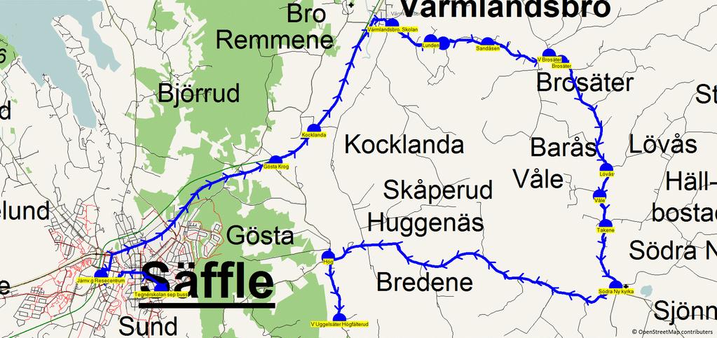 2017-08-10 21:12:57 Karta för Tur 8581 M - F Från Tegnérskolan Fordon 8571 Skolbuss 12 8581 15.20 16.05 Tegnérskolan sep buss - Järnv.g Resecentrum - Gösta Krog - Kocklanda - Värmlandsbro, Skolan 15.