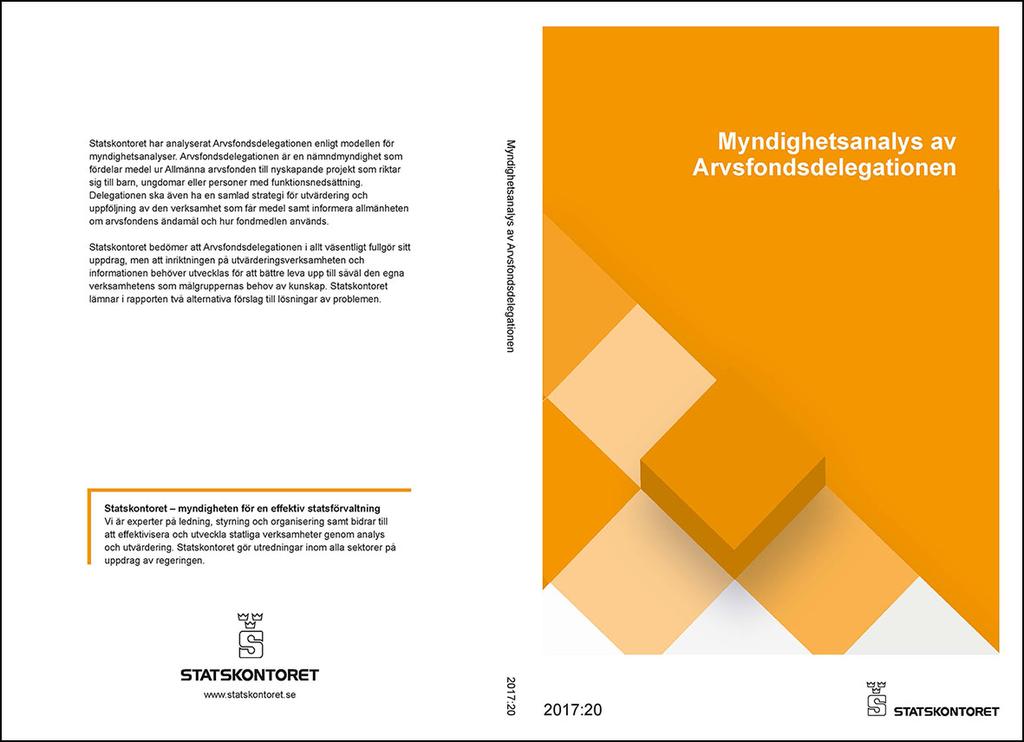 Rapportomslag Rapporterna trycks vanligtvis i antingen A4-format (210 x 297) eller S-format (165 x 242 mm).