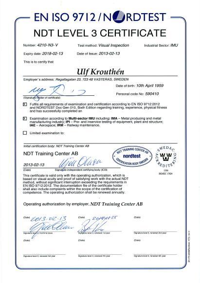 Certifieringsprocessen, EN